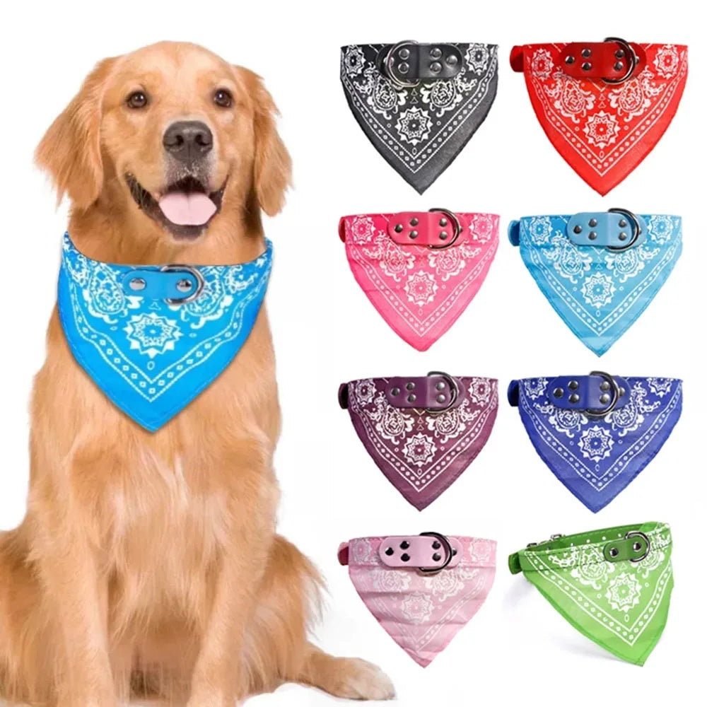 Pet Dog Collars with Print Scarf Cute Adjustable Small Dog Bandana Collar Neckerchief Puppy Pet Slobber Towel Cat Accessories