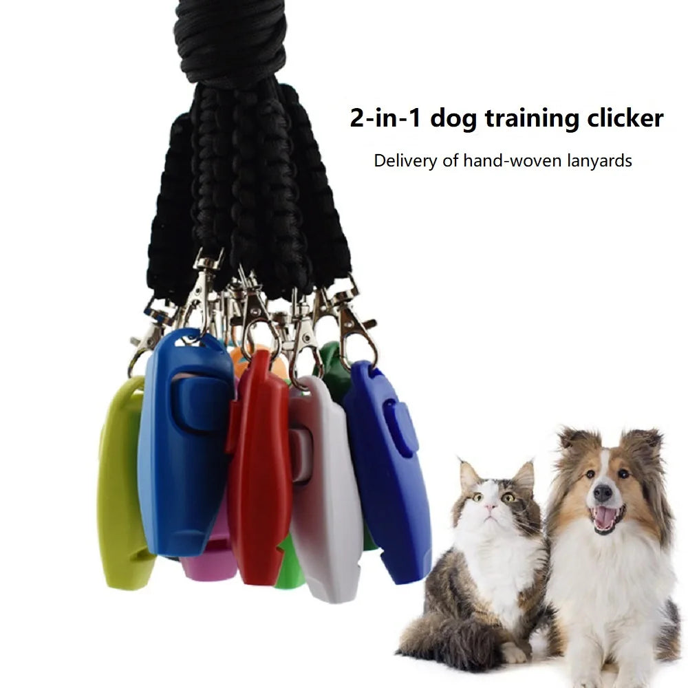 Pet Training Clicker with Wrist Strap - Dog Training Clickers Pet Obedience 2-in-1 Dogs Whistles for Dogs Daily Exercise