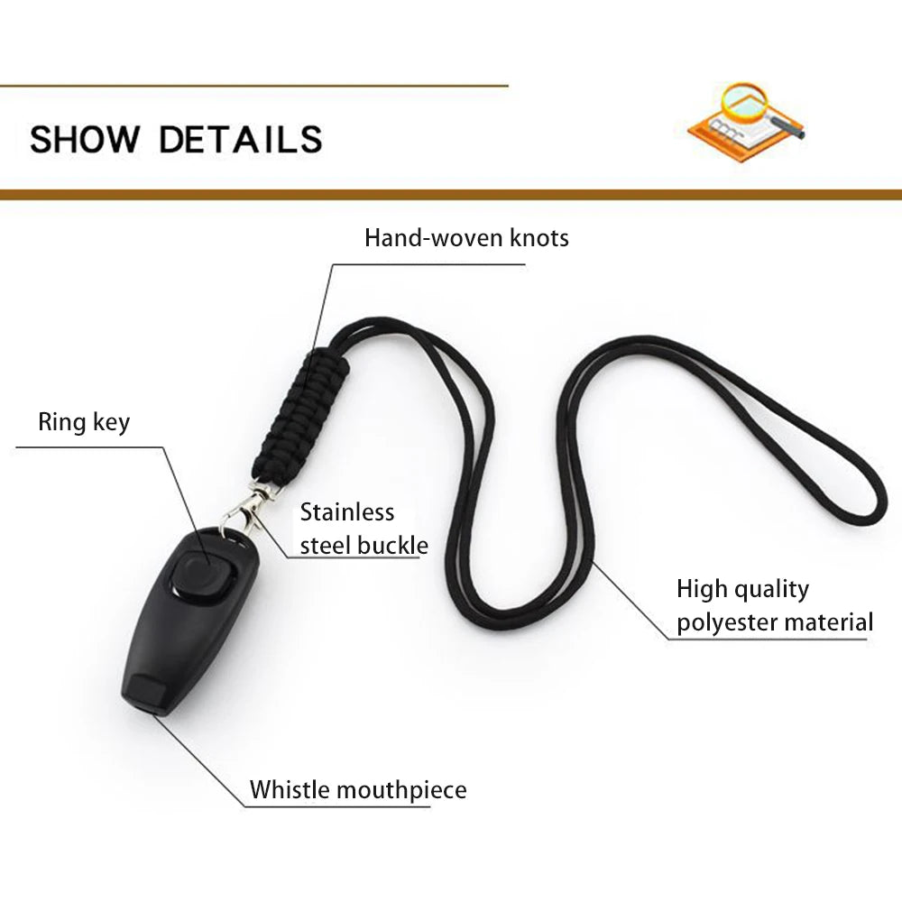 Pet Training Clicker with Wrist Strap - Dog Training Clickers Pet Obedience 2-in-1 Dogs Whistles for Dogs Daily Exercise