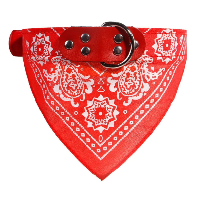 Pet Dog Collars with Print Scarf Cute Adjustable Small Dog Bandana Collar Neckerchief Puppy Pet Slobber Towel Cat Accessories
