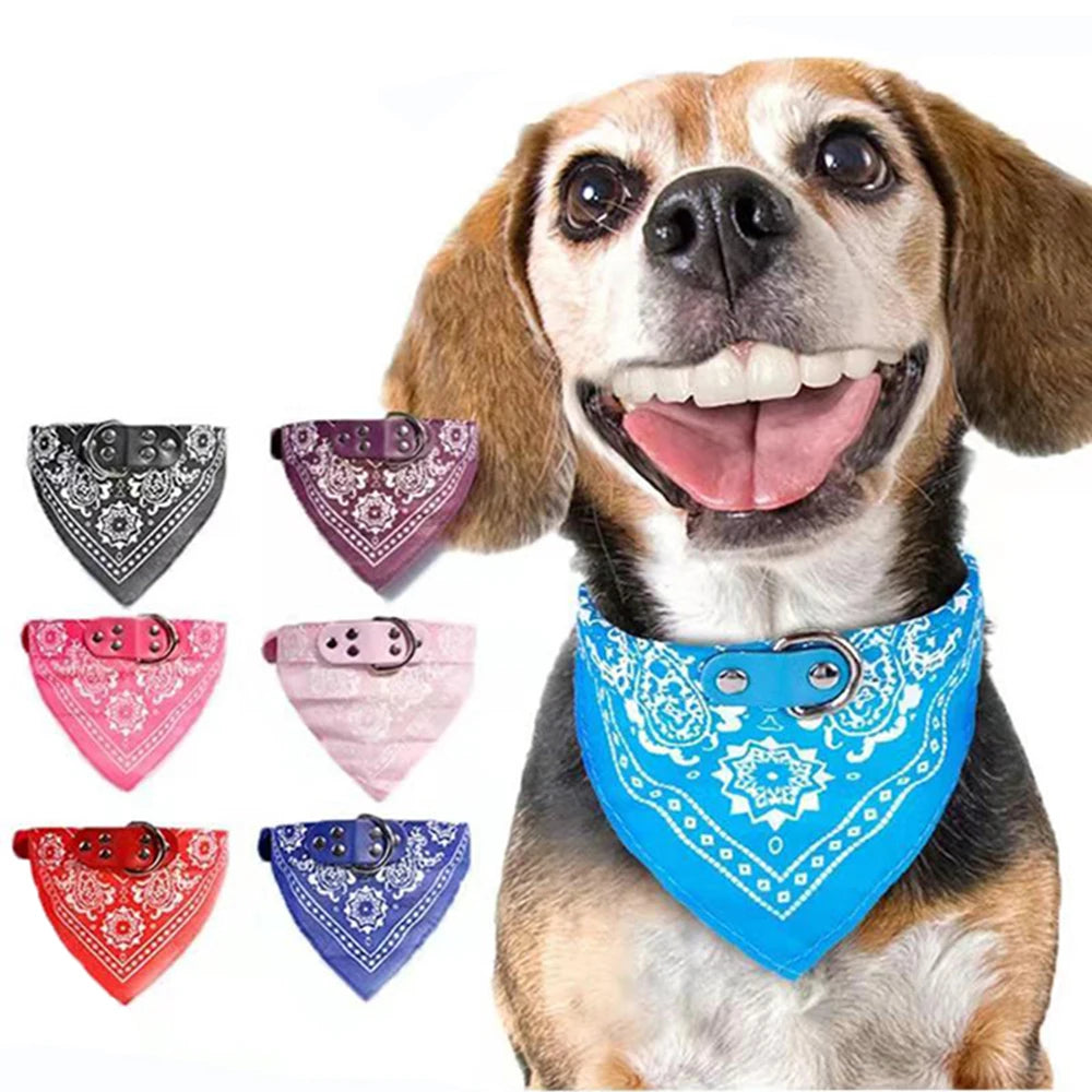 Pet Dog Collars with Print Scarf Cute Adjustable Small Dog Bandana Collar Neckerchief Puppy Pet Slobber Towel Cat Accessories
