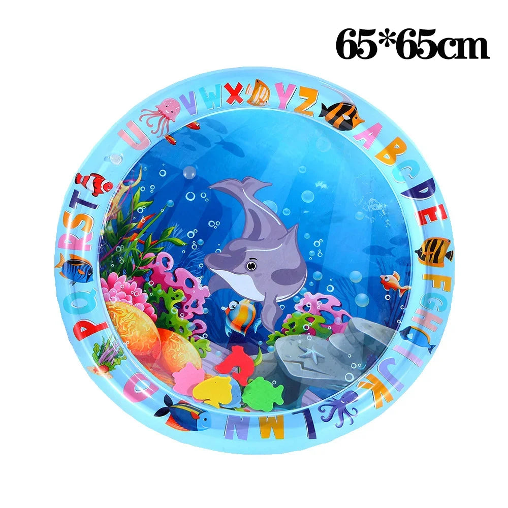 Thickened Inflatable Water Sensory Play Mat Ocean Fish Theme Water Play Mat For Dogs Cats Pet Cooling Sensory Toy Indoor Outdoor Pet Playmat