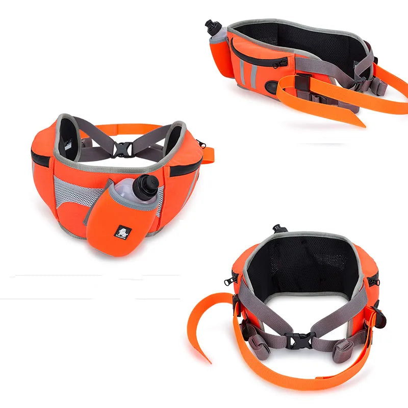 Truelove Pet Waist Leash Dog Walking Fanny Pack with Phone Holder Dog Poop Bag Pocket Dog Treat Pouch and Bottle Holder TLB2151