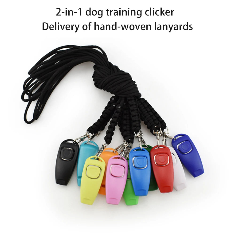 Pet Training Clicker with Wrist Strap - Dog Training Clickers Pet Obedience 2-in-1 Dogs Whistles for Dogs Daily Exercise